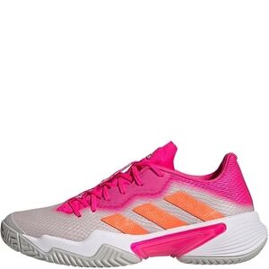adidas Womens Barricade Tennis Shoes Gray Two/Solar Orange/Team Shock Pin